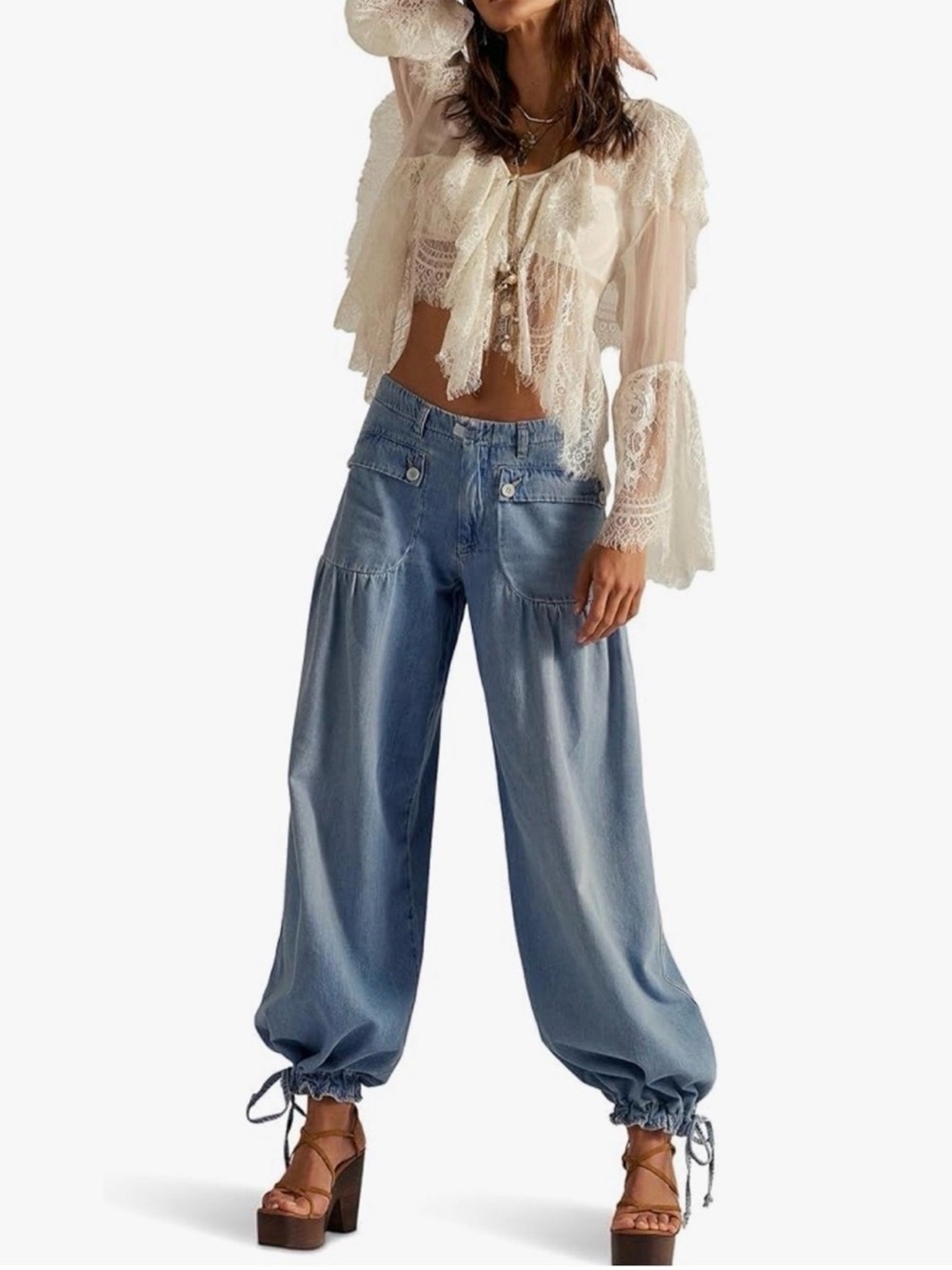 🔥TRENDING! WE THE FREE Lotus Balloon Jeans